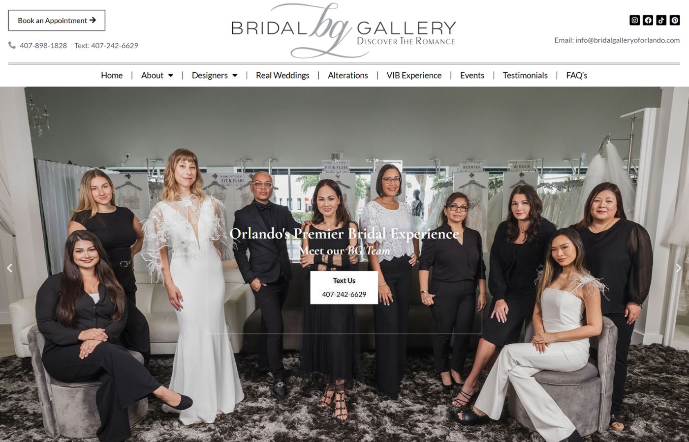 Bridal Gallery website screenshot