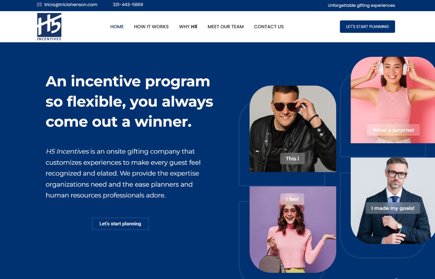 H5 Incentives website screenshot