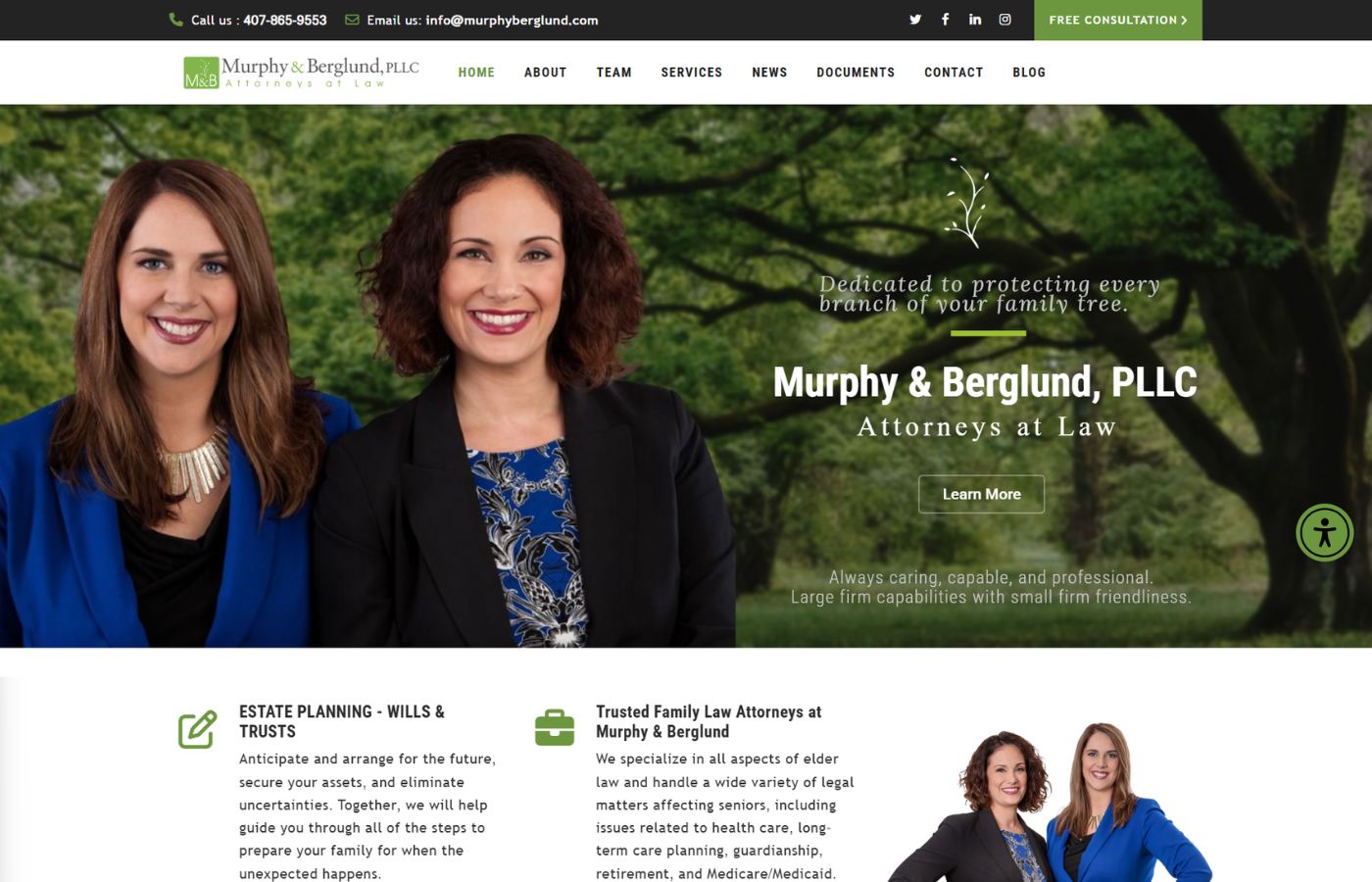 Murphy and Berglund PLLC website screenshot