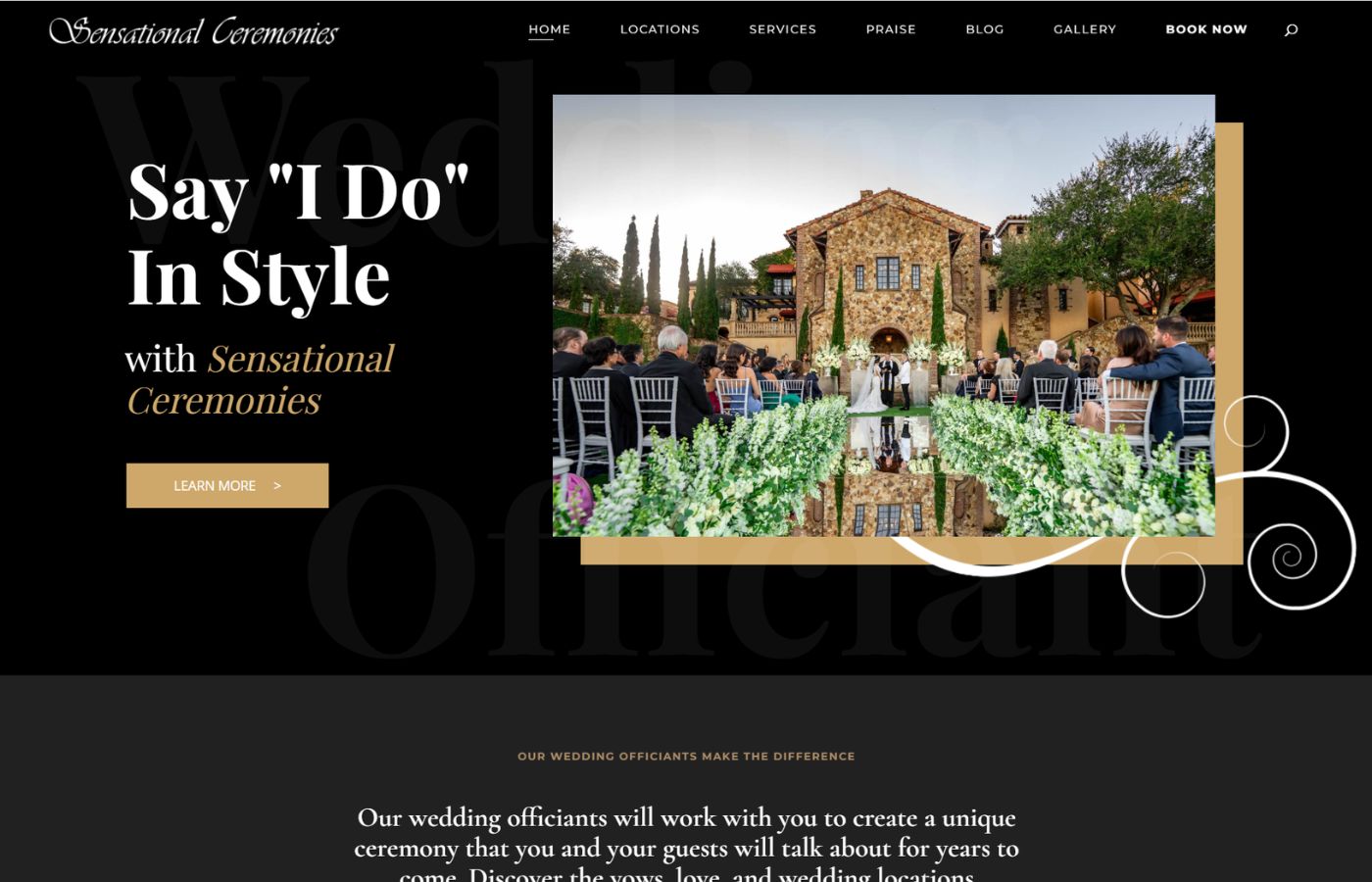 Sensational Ceremonies website screenshot