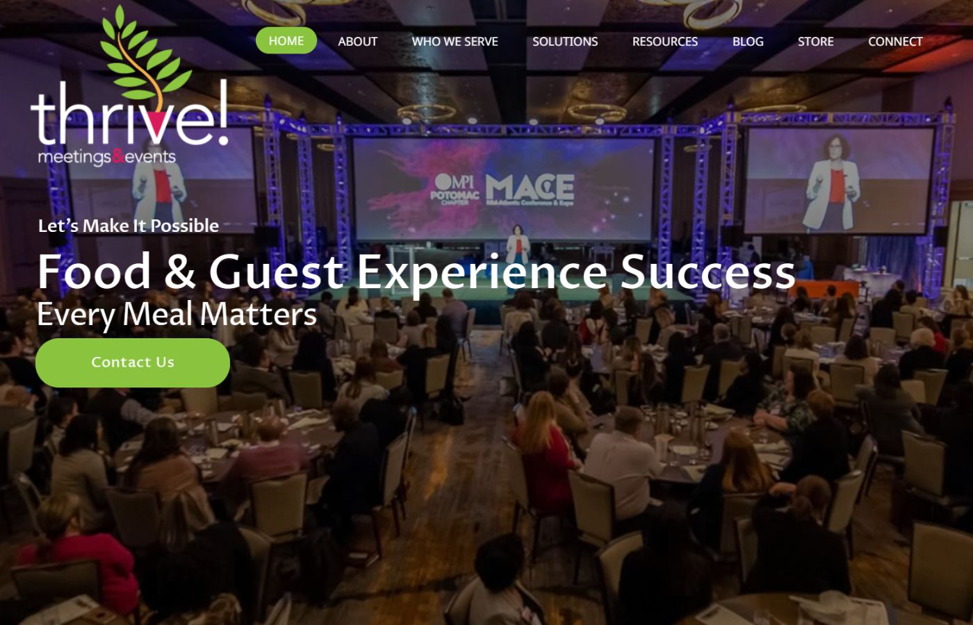 Thrive Meetings and Events website screenshot