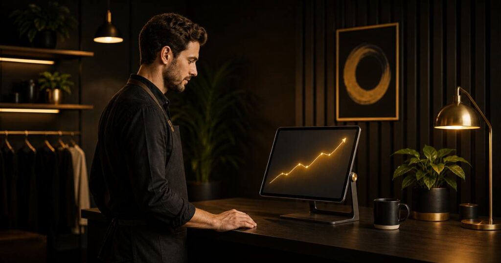 Owner reviewing a chart showing how long does SEO take to work