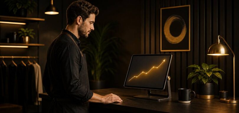 Owner reviewing a chart showing how long does SEO take to work