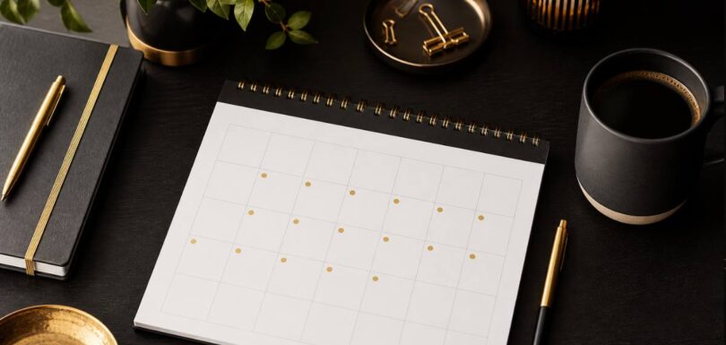 Editorial planner showing how often should a small business blog