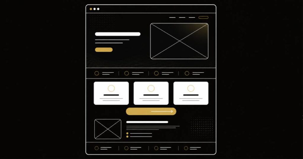 Abstract wireframe showing how to write a homepage that converts