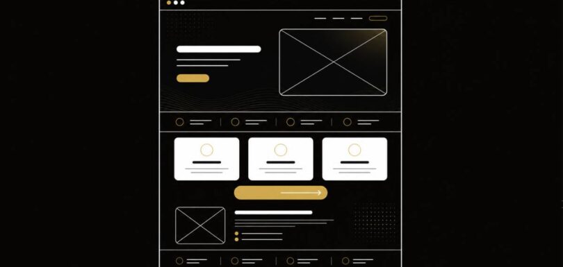 Abstract wireframe showing how to write a homepage that converts