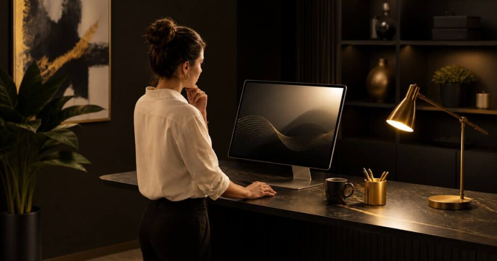 Owner reviewing signs your website is hurting your business on a screen
