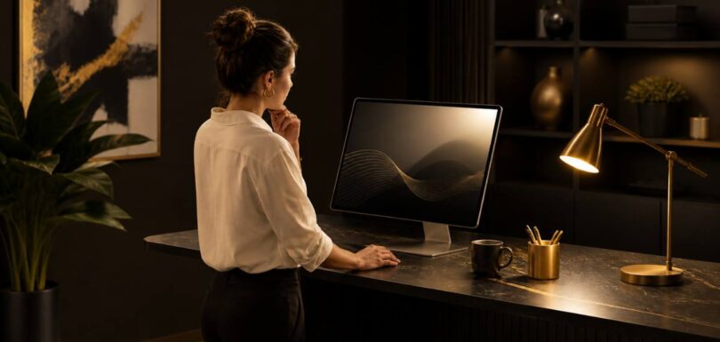 Owner reviewing signs your website is hurting your business on a screen
