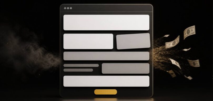 Abstract webpage visual showing website copy costing you customers