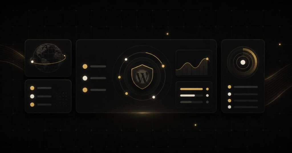 Editorial security dashboard illustrating why WordPress websites get hacked